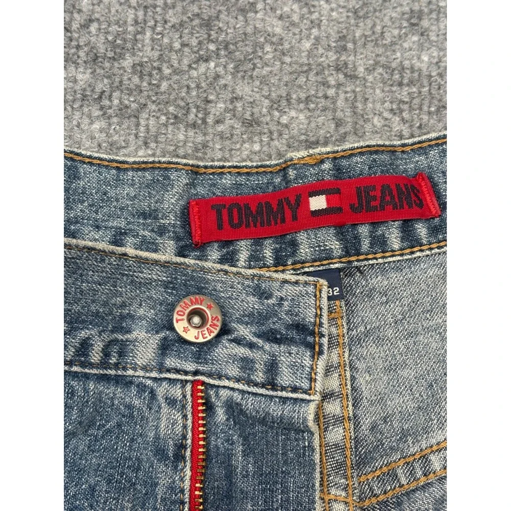 Vintage Tommy Hilfiger Carpenter Jeans Mens 34x32 Blue Denim Cargo Relaxed‎ Fit